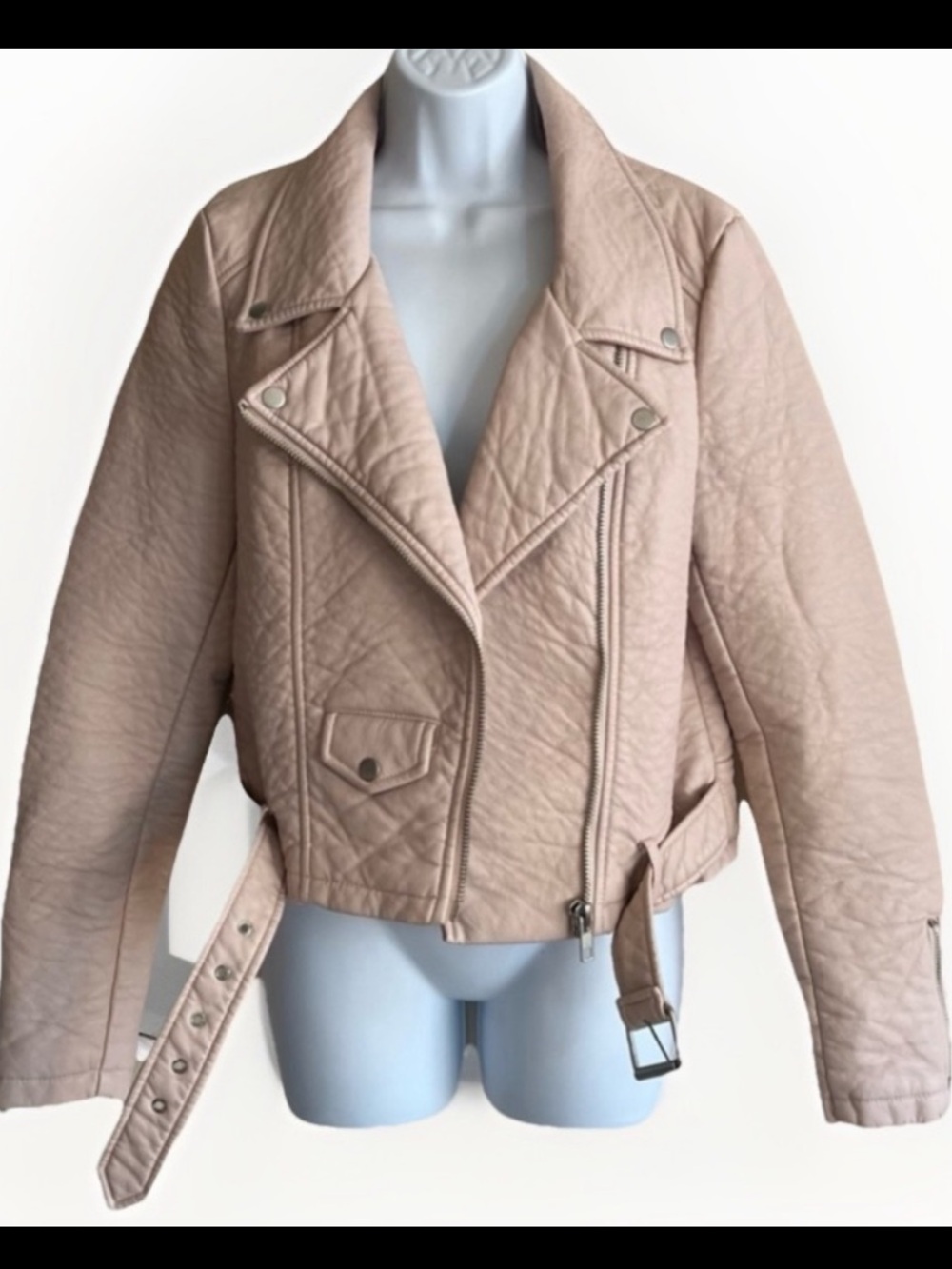 Nasty Gal Leather Bomber Jacket